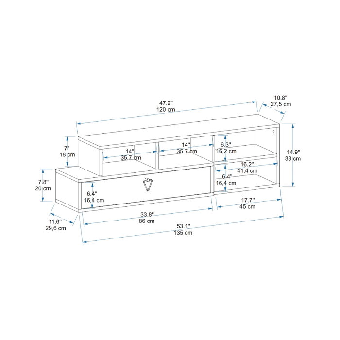 Hanah Home Soporte para TV Nogal claro y Antracita Hanah Home Soporte para TV Nogal claro y Antracita